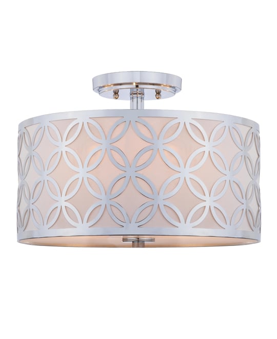 Cecily Leaf Trellis 3 Light 15"D Gold Flush Mount