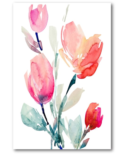 Tulips Study Ii 12" x 18" Gallery-Wrapped Canvas Wall Art