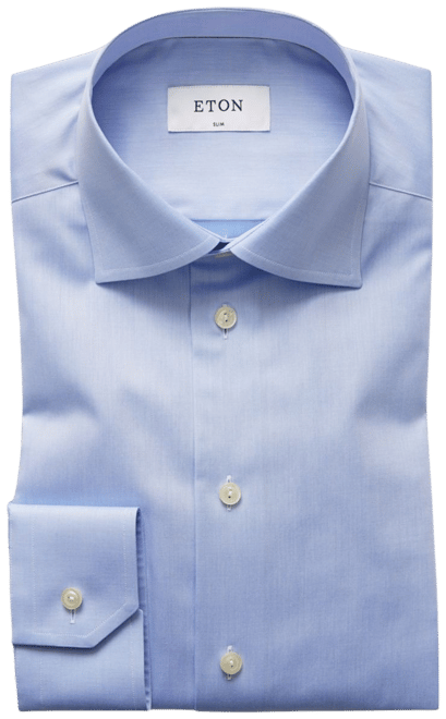 slim fit dress slacks Black Signature Twill Slim Fit Eton Shirt main image 1