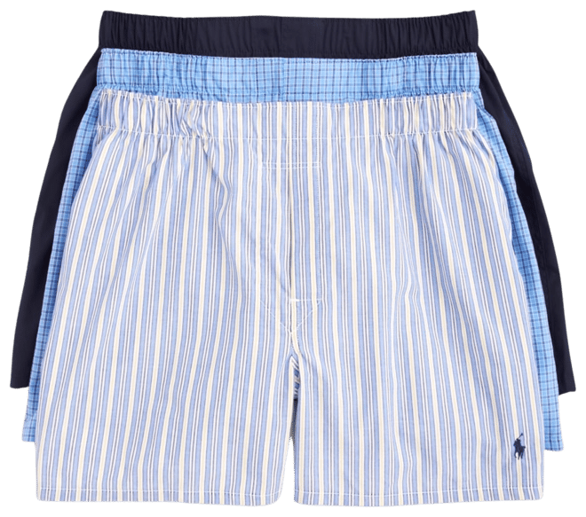 Polo Ralph Lauren Classic Fit Woven Boxers, Pack of 3