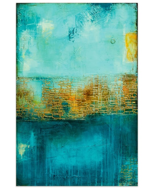 'Castle Court' Frameless Free Floating Tempered Art Glass Wall Art