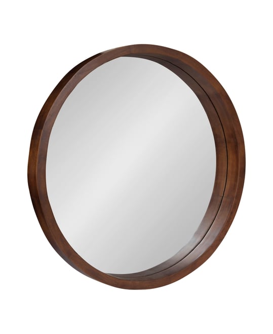Hutton Round Wood Wall Mirror