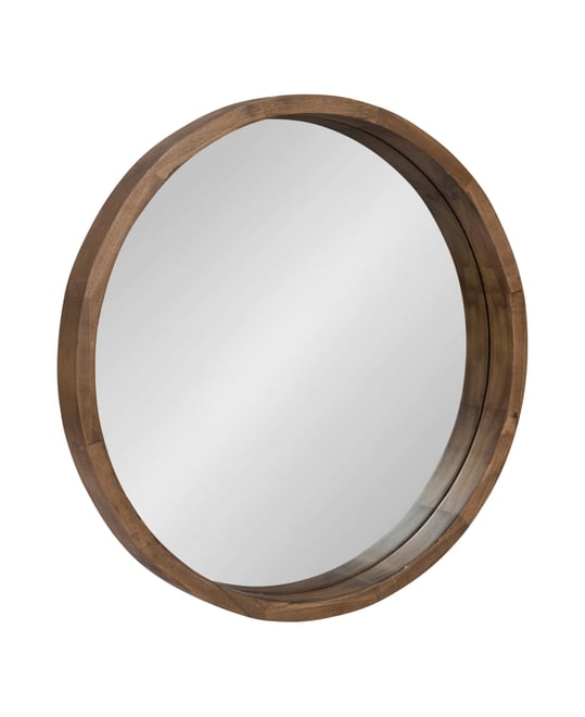 Hutton Round Wood Wall Mirror