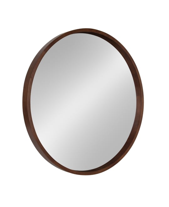 Hutton Round Wood Wall Mirror