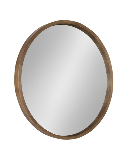 Hutton Round Wood Wall Mirror