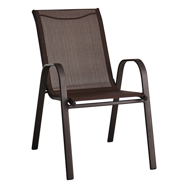 Stackable Brown Sling Patio Chair