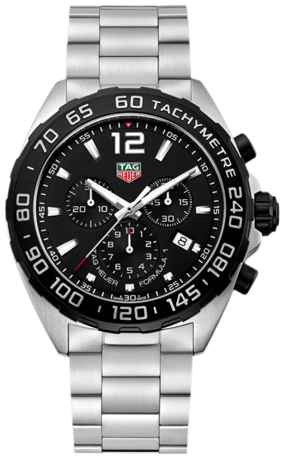 TAG Heuer Formula 1 Quartz Men s Black Steel Chronograph 43mm