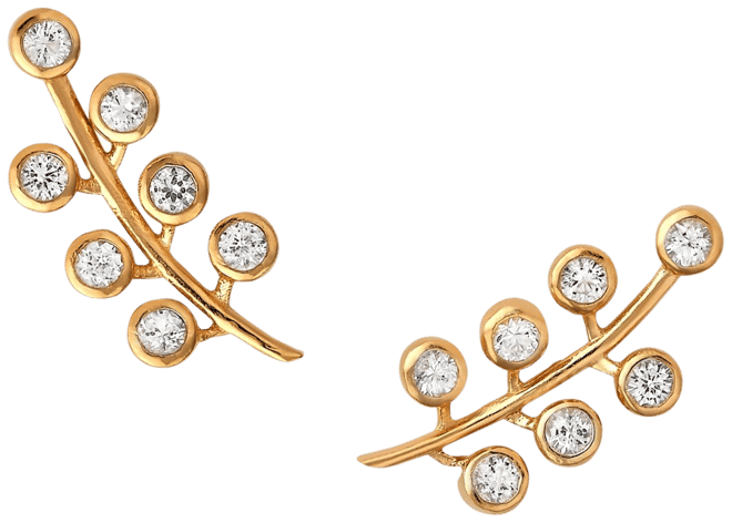 Pave Berry Ear Climber