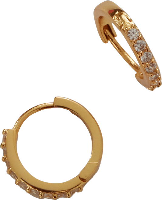 Crystal Huggie Hoop Earrings