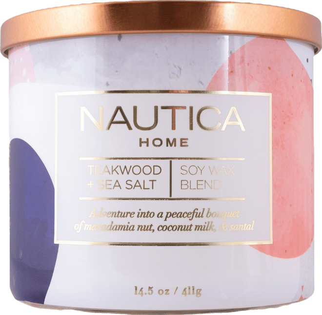 Teakwood + Sea Salt Candle, 14.5 oz.