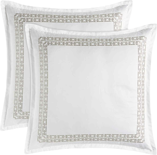 Chain Links Embroidery 100% Pima Cotton 2-Pc. Sham Set, Euro, Exclusively at Macy's