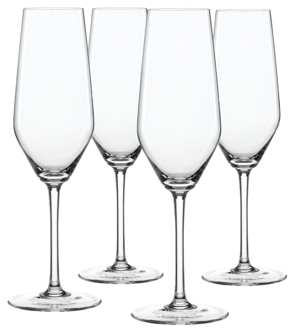 Style Champagne Wine Glasses, Set of 4, 8.5 Oz