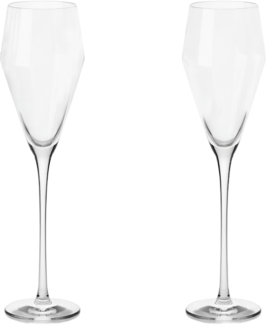 Raye Angled Crystal Prosecco Glasses Set of 2, 8 Oz