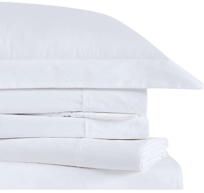 Solid Cotton Percale 4-Pc. Sheet Set, King