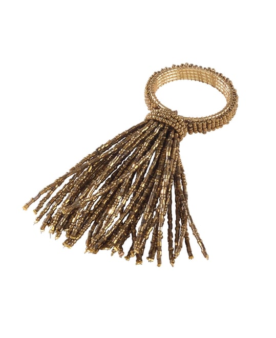Beaded Spray Design Event Napkin Ring, Set of 4