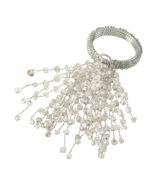 Beaded Spray Design Napkin Ring, Set of 4