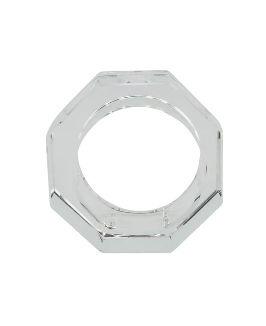 Glass Crystal Octagonal Facet Napkin Ring, Set of 4