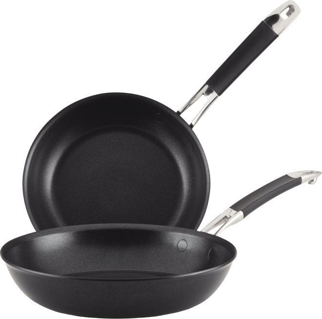 SmartStack 8.5" & 10" Hard-Anodized Nesting Skillet Set