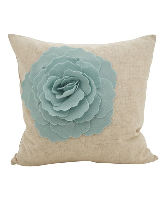 Rose Flower Statement Decorative Pillow, 18" x 18"