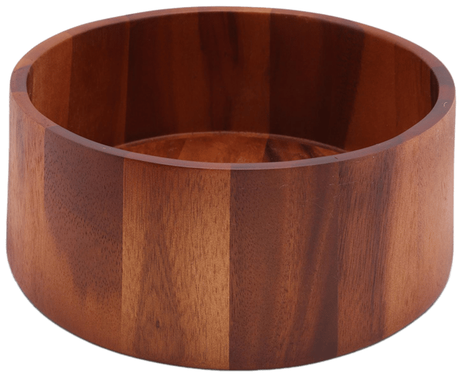 Acacia Wood Serving Bowl for Fruits or Salads Tulip Shape Style Large Wooden Single Bowl