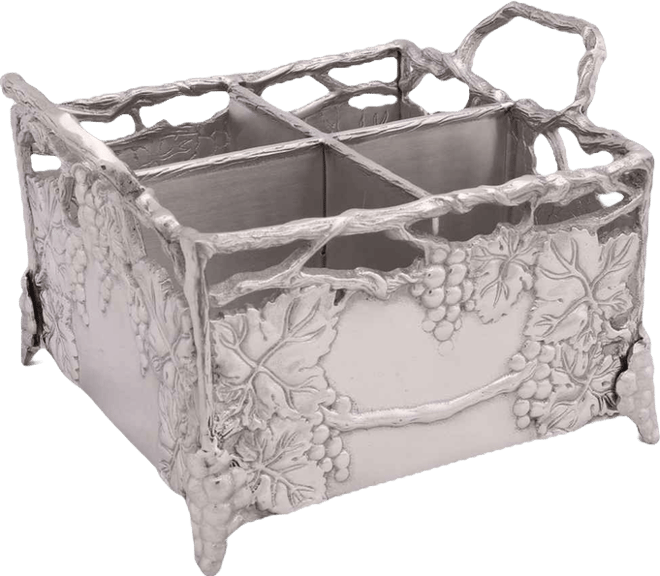 Designs Aluminum Grapevine Flatware Silverware Caddy