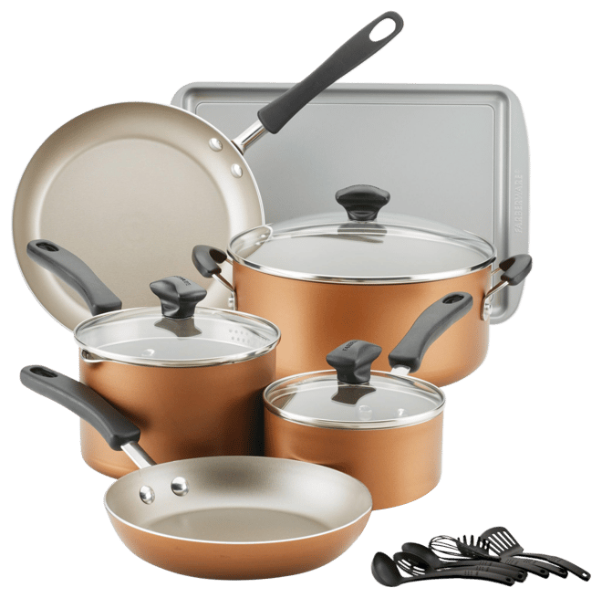 Cookstart 15-Pc DiamondMax Nonstick Cookware Set