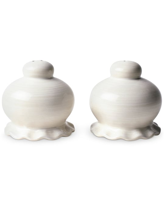 by Laura Johnson Signature White Ruffle Salt and Pepper Shaker Set