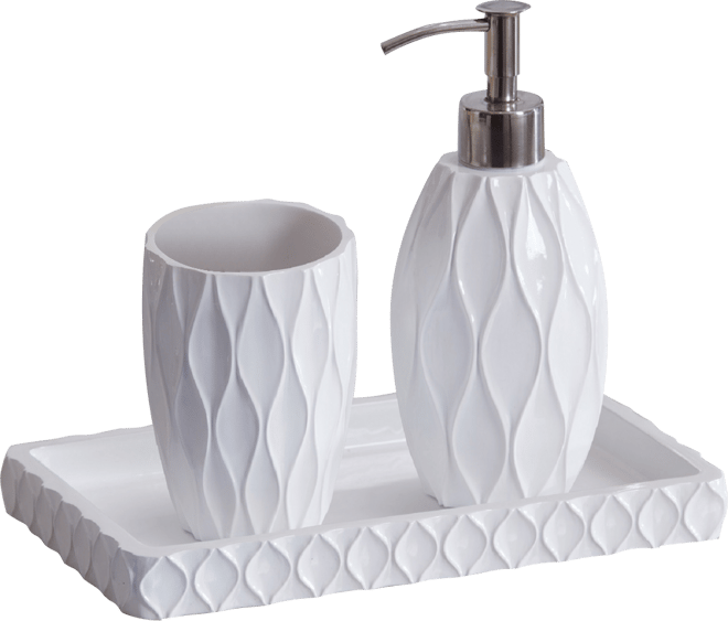 Wave 3-Pc. Bath Accessory Set
