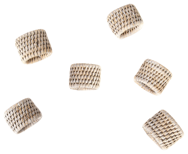 Artifacts Rattan 6-Piece Oval Napkin Ring Set