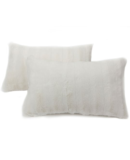 Faux-Fur 2-Pack Decorative Pillows, 12" x 20"