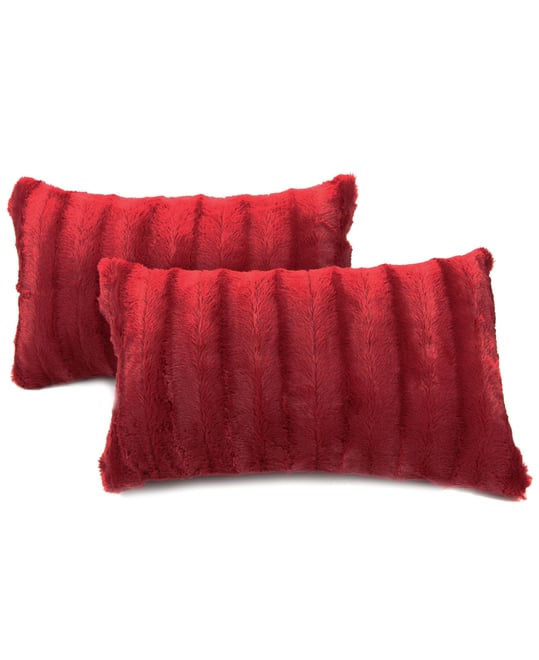 Faux-Fur 2-Pack Decorative Pillows, 12" x 20"