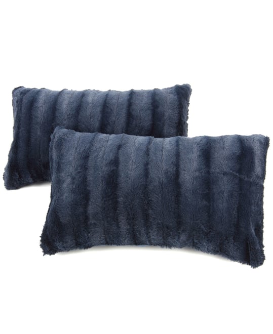Faux-Fur 2-Pack Decorative Pillows, 12" x 20"