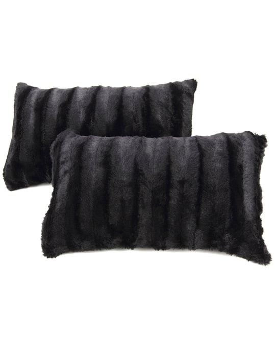 Faux-Fur 2-Pack Decorative Pillows, 12" x 20"