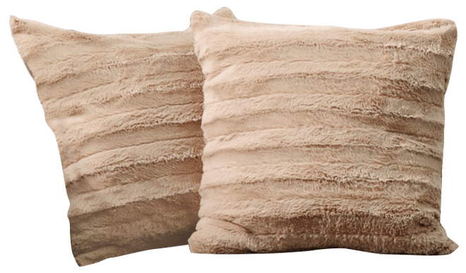 Faux-Fur 2-Pack Decorative Pillows, 18" x 18"