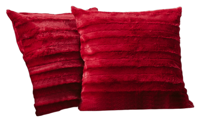 Faux-Fur 2-Pack Decorative Pillows, 18" x 18"