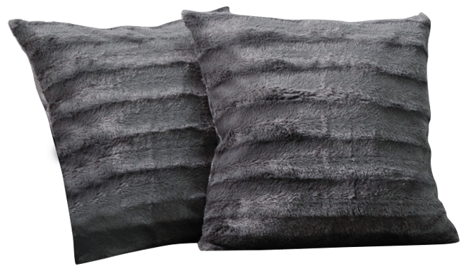 Faux-Fur 2-Pack Decorative Pillows, 18" x 18"