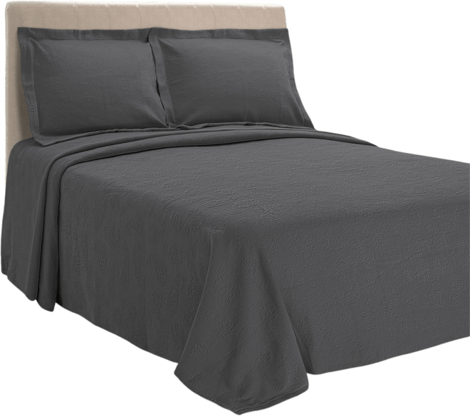 100% Cotton Paisley Matelasse All-Season 3-Piece Coverlet Set, King