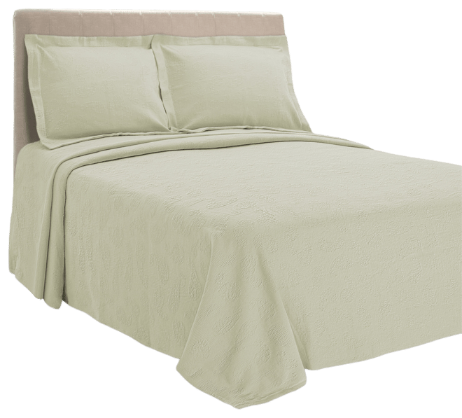 100% Cotton Paisley Matelasse All-Season 3-Piece Coverlet Set, Full