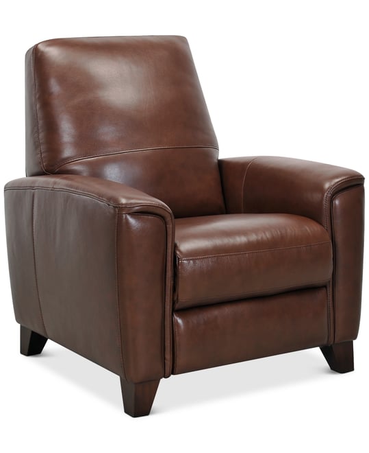 Brayna 35 Classic Leather Pushback Recliner Created for Macy s Macy s
