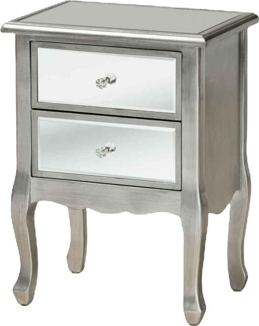 Catrina Modern Victorian Mirrored Nightstand