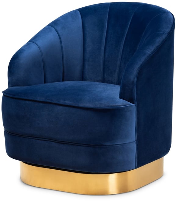 Fiore Glam and Luxe Upholstered Swivel Accent Chair