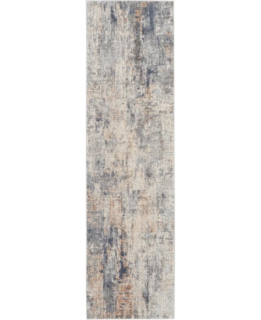 Rustic Textures RUS01 Gray and Beige 2'2" x 7'6" Runner Rug