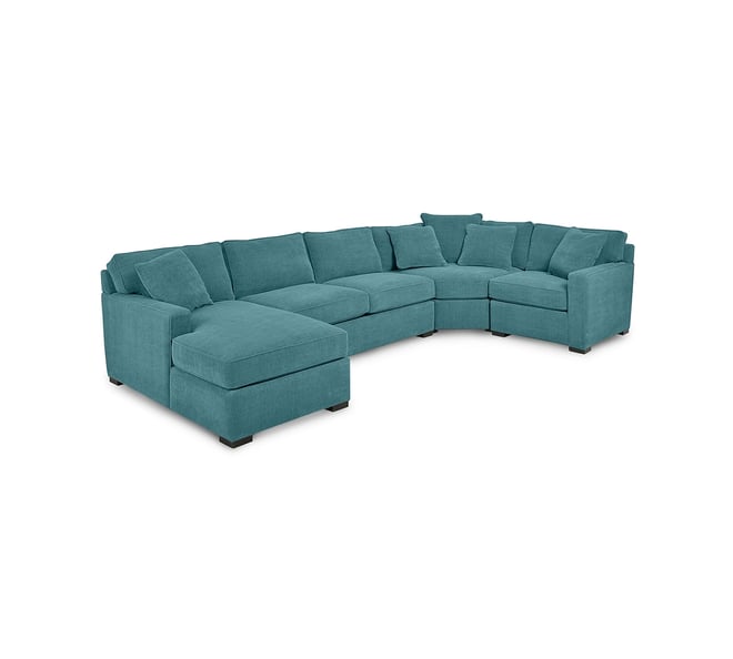 Radley 4-Pc. Fabric Chaise Sectional Sofa with Wedge Piece, Created for Macy's
