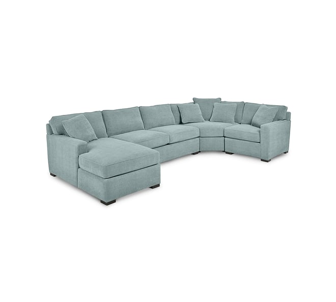 Radley 4-Pc. Fabric Chaise Sectional Sofa with Wedge Piece, Created for Macy's