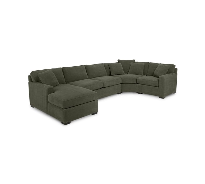 Radley 4-Pc. Fabric Chaise Sectional Sofa with Wedge Piece, Created for Macy's