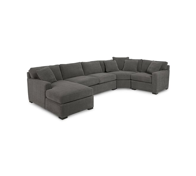 Radley 4-Pc. Fabric Chaise Sectional Sofa with Wedge Piece, Created for Macy's
