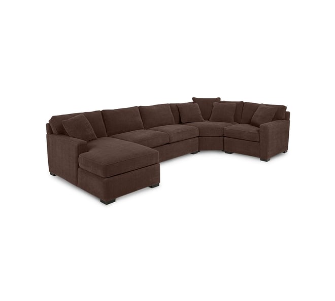 Radley 4-Pc. Fabric Chaise Sectional Sofa with Wedge Piece, Created for Macy's