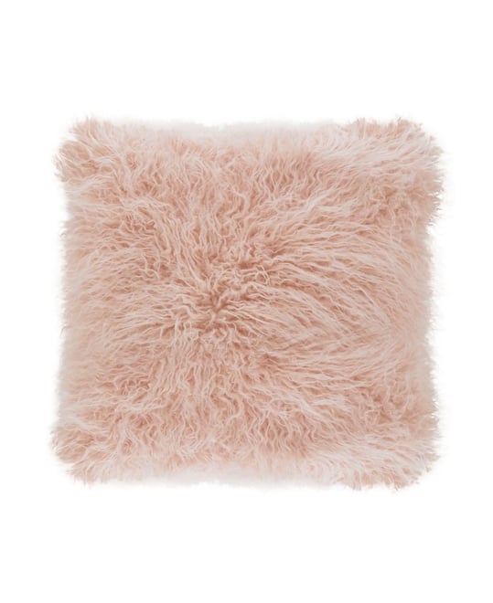 Mongolian Faux-Fur Decorative Pillow, 22" x 22"
