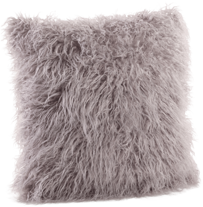 Mongolian Faux-Fur Decorative Pillow, 22" x 22"