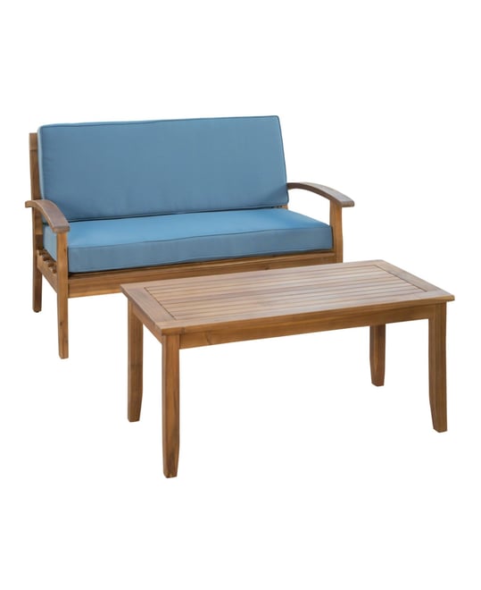 Peyton Outdoor Loveseat and Table Set with Cushions